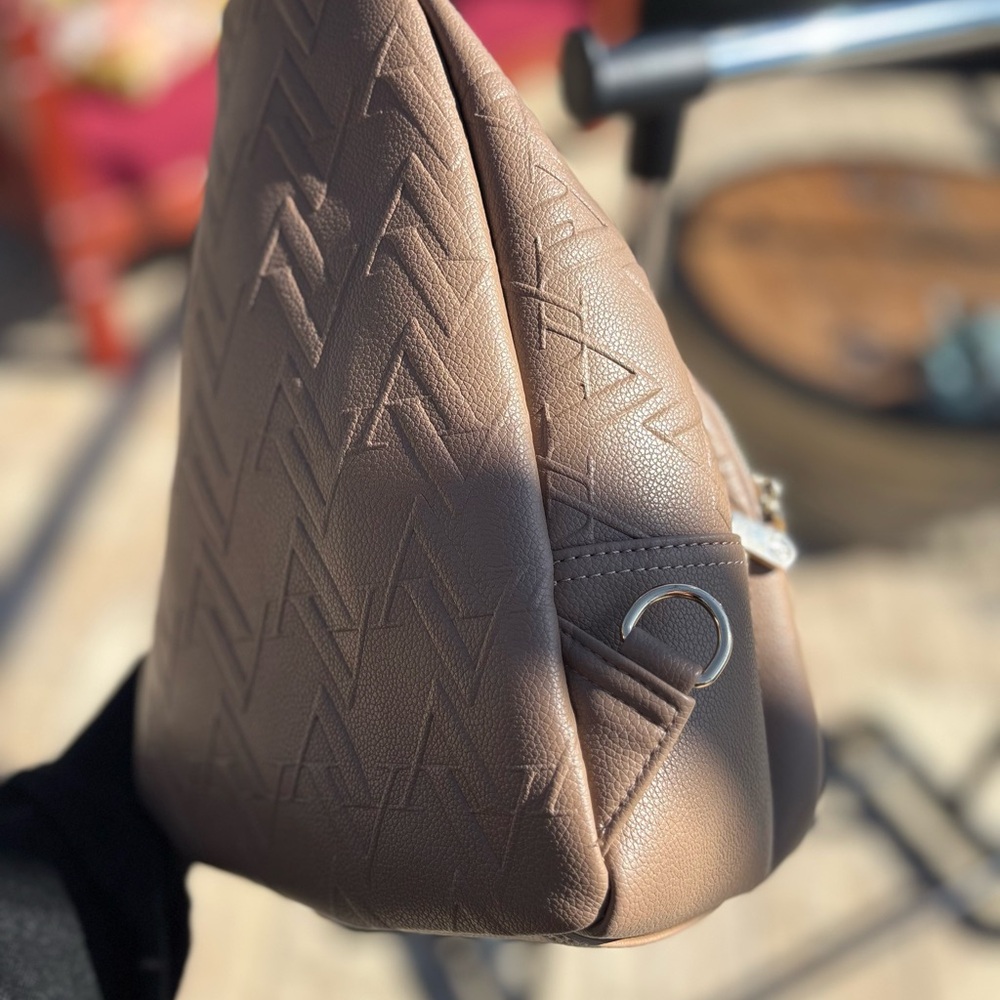 Adrienne Vittadini Brown Quilted Sling Crossbody Bag | Like New Condition - Picture 5 of 12